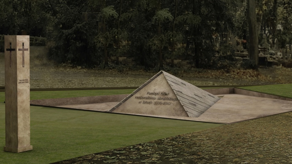 Projekt pomnika poświęconego ofiarom nacjonalizmu ukraińskiego. Źródło: www.kresywschodnie.org.pl