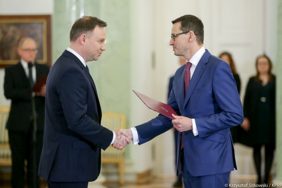 Prezydent desygnował Mateusza Morawieckiego na premiera. Fot. Krzysztof Sitkowski/KPRP, źródło: www.prezydent.pl