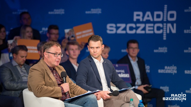 Debaty "Bitwa o głosy" w Radiu Szczecin. Fot. Robert Stachnik [Radio Szczecin] Kandydaci na prezydenta przedstawiają wizję Szczecina za 10 lat [ZDJĘCIA]