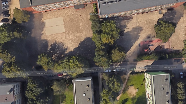 Szczecińska nazwa ulicy Gutenbergstrasse figuruje na mapie internetowej Google.