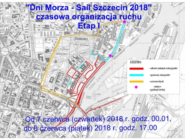 Tegoroczne Dni Morza coraz bliżej. Będą, jak zawsze, poważne kłopoty z przejazdem. Czwartkowej nocy zamknięte zostaną ulice Jarowita, Zygmunta Starego, Łady, Jana z Kolna, Szczerbcowa, Wawelska, Kapitańska, Storrady, Zbożowa.