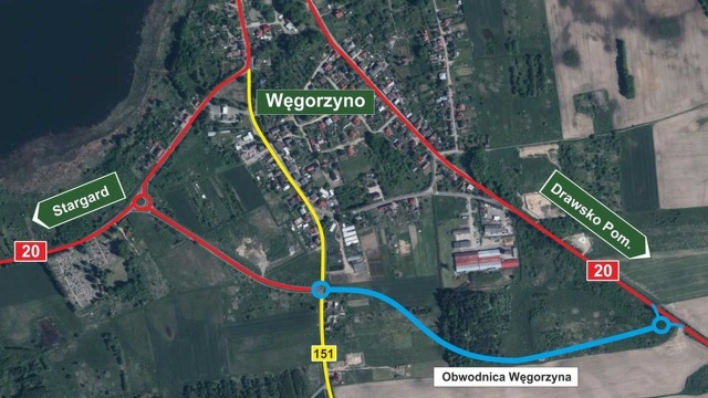 Budowa drugiej części obwodnicy Węgorzyna coraz bliżej. Około 10 lat temu zbudowano jej pierwszy odcinek od strony Chociwla. Teraz powstanie kolejny łączący wojewódzką drogę numer 151 z krajową 20-ką już za miastem.
