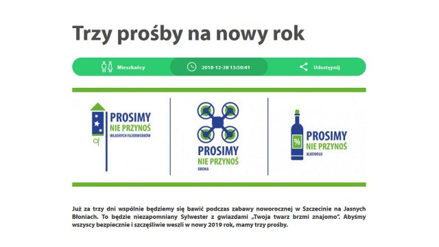 O to właśnie apeluje magistrat w specjalnym komunikacie przed przywitaniem Nowego Roku na Jasnych Błoniach. Prośba ma swoje uzasadnienie prawne - miejski Sylwester to impreza masowa.