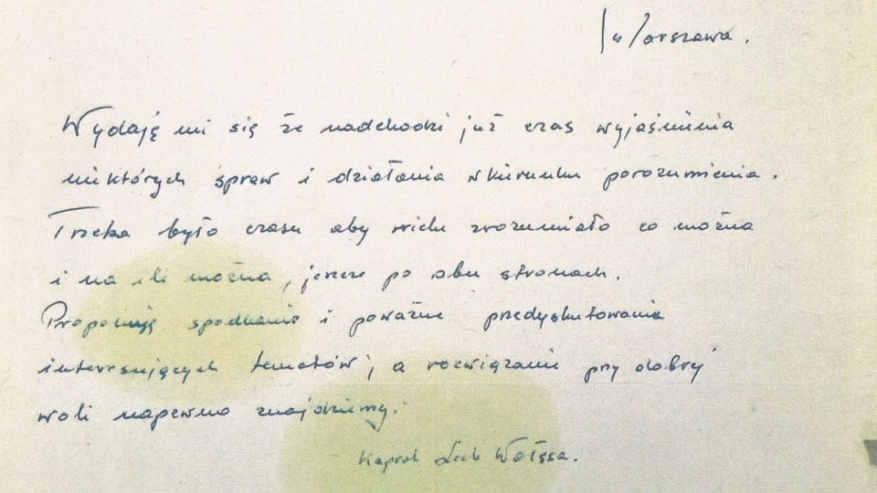 Dziennikarze natrafili również na list kaprala Lecha Wałęsy do generała Wojciecha Jaruzelskiego napisany podczas internowania w Arłamowie - 8 listopada 1982 roku. źródło: https://polskieradio24.pl/