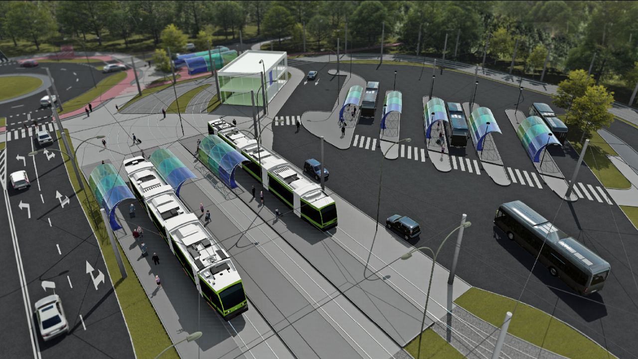 Firma Strabag ma dwa lata na przebudowę okolicznych ulic, budowę nowej pętli oraz ronda.