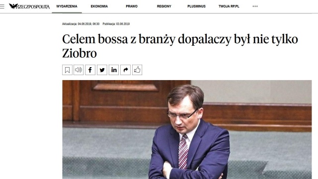 Rzeczpospolita informuje, że oprócz zabójstwa ministra Zbigniewa Ziobry szef gangu narkotykowego Jan S. planował morderstwo trzech policjantów. Według gazety doprowadzili oni do rozbicia grupy, handlującej dopalaczami, pozbawiając przestępców milionowych zysków.