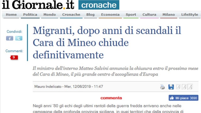 W Cara di Mineo na Sycylii zostanie we wtorek oficjalnie zamknięte największe w Europie centrum dla migrantów ubiegających się o azyl. Kontrolę nad nim przejęła nigeryjska mafia. Dochodziło do wielu aktów przemocy.