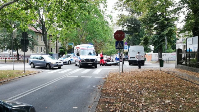 Wypadek na skrzyżowaniu ulic Monte Cassino z Królowej Korony Polskiej w Szczecinie.