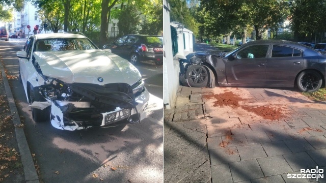 Około godziny 9.00 na skrzyżowaniu ulicy Felczaka i Monte Cassino w Szczecinie doszło do zderzania dwóch samochodów.