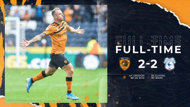 Kamil Grosicki strzelił gola a jego Hull City zremisowało z Cardiff 2:2 (1:0) w 9. kolejce angielskiej Championship.