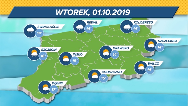 Temperatury w regionie będą utrzymywać się w granicach 14-17 stopni Celsjusza.