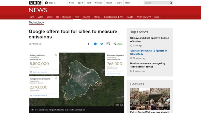 Wkrótce europejskie miasta będą mogły korzystać z interaktywnych map Google039a pokazujących poziom zanieczyszczeń powietrza. Do tej pory narzędzie to było dostępne jedynie w Stanach Zjednoczonych.