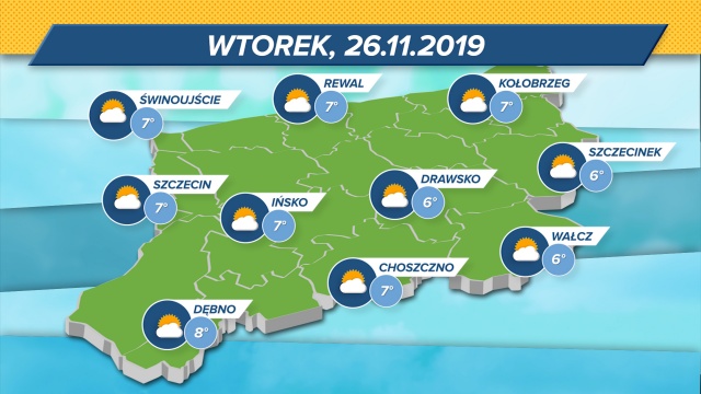 Temperatury w regionie będą utrzymywać się granicach 6-8 stopni Celsjusza.