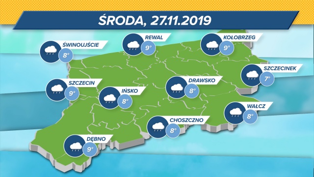 Temperatury w regionie będą utrzymywać się granicach 7-9 stopni Celsjusza.