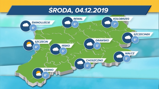W regionie cieplej, ale głównie deszczowo. W nocy temperatura może spaść poniżej 0 stopni Celsjusza.
