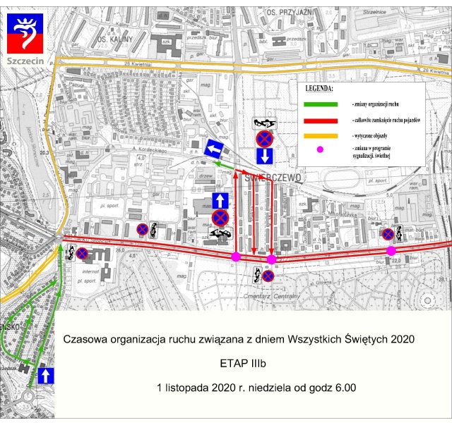 Zmiany w kursowaniu komunikacji miejskiej w Szczecinie - ETAP IIIb. źródło: ZDiTM. Tydzień zmian w kursowaniu komunikacji miejskiej [MAPY]