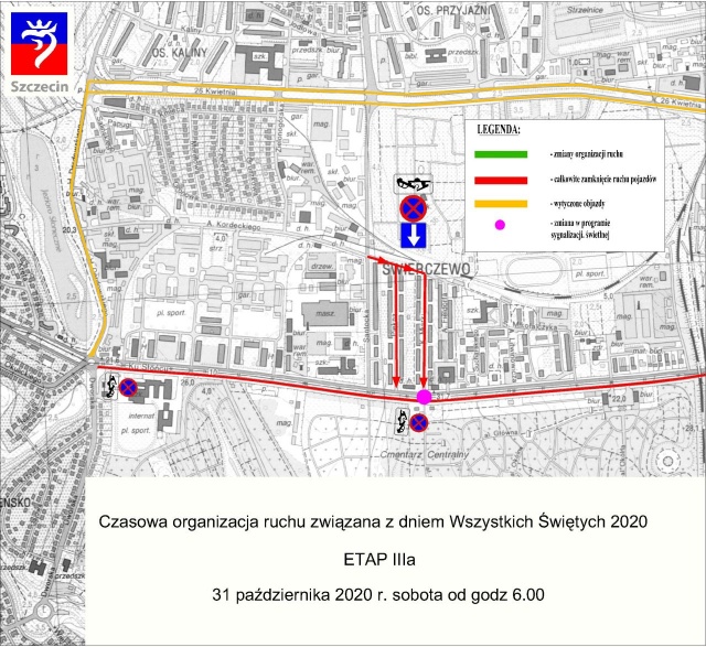 Zmiany w kursowaniu komunikacji miejskiej w Szczecinie - ETAP IIIa. źródło: ZDiTM. Tydzień zmian w kursowaniu komunikacji miejskiej [MAPY]