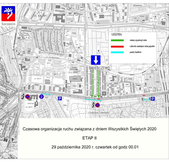 Zmiany w kursowaniu komunikacji miejskiej w Szczecinie - ETAP II. źródło: ZDiTM. Tydzień zmian w kursowaniu komunikacji miejskiej [MAPY]