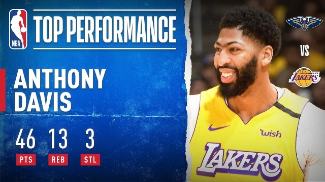 Los Angeles Lakers wygrali z New Orleans Pelicans 123:113 (42:30, 32:32, 31:21, 18:30) w meczu koszykarskiej ligi NBA.