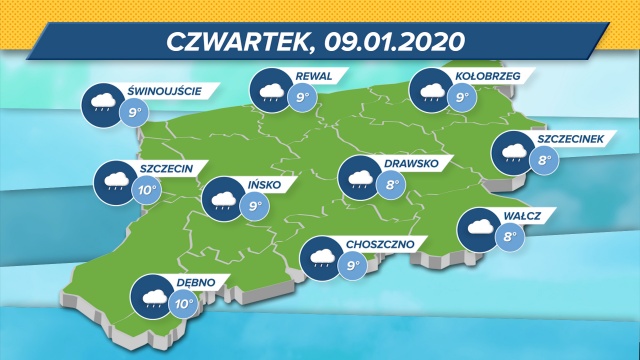 Dużo chmur, ale deszczu - jak zapowiadają służby meteo - mało albo wcale. Maksymalne wskazania termometrów w regionie: 8-10 stopni w skali Celsjusza. Ciśnienie wysokie, wiatr z południowego zachodu.