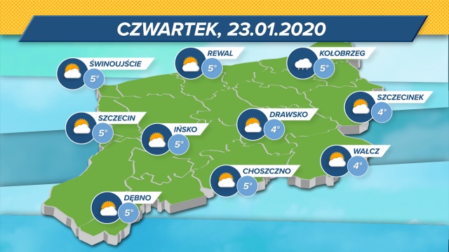 Maksymalne wskazania termometrów w regionie: 4-5 w skali Celsjusza. Nad regionem gdzieniegdzie zza chmur wyjrzy słońce.