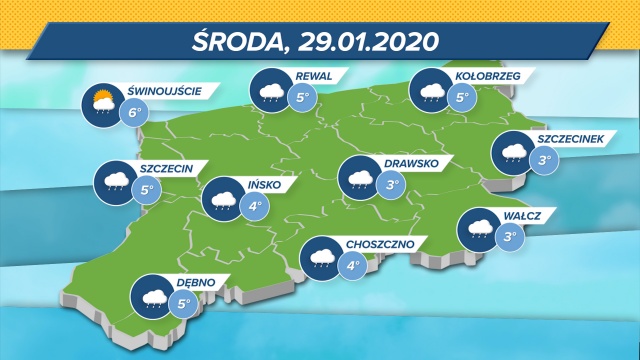 Temperatury w regionie będą utrzymywać się w granicach 3-6 stopni Celsjusza.