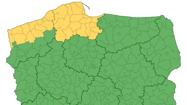 Instytut Meteorologii i Gospodarki Wodnej wydał ostrzeżenia pierwszego, najniższego stopnia, przed silnym wiatrem w północnej części Polski. Dotyczą województwa pomorskiego i północy zachodniopomorskiego.