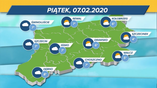 Chmury nad regionem, ale wschodnia część województwa z przejaśnieniami. Wiatr z północy, ciśnienie wysokie. Termometry wskażą maksymalnie 4-8 stopni w skali Celsjusza.