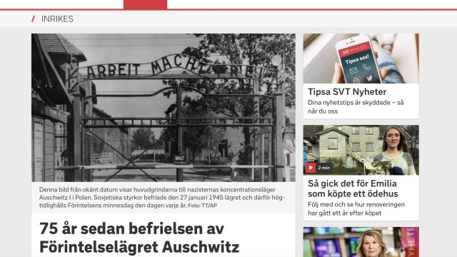 Państwowe Muzeum Auschwitz-Birkenau poprosiło szwedzką telewizję publiczną SVT o korektę nieprawdziwej informacji podanej w artykule zamieszczonym na oficjalnej stronie internetowej szwedzkiego nadawcy.