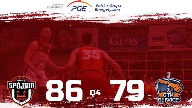 Koszykarze PGE Spójni nie do zatrzymania na własnym parkiecie w rozgrywkach o mistrzostwo Polski - stargardzianie pokonali w sobotę GTK Gliwice 86:79 w Energa Basket Lidze.