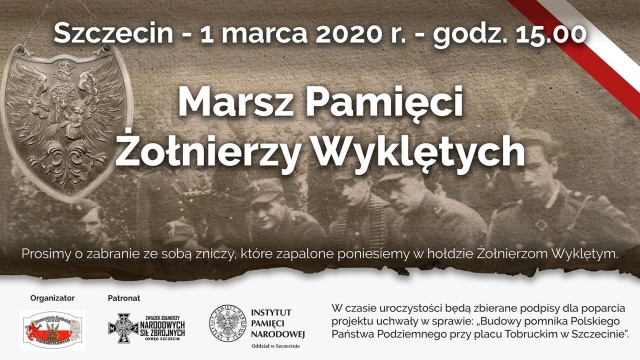 Szczecin będzie świętował Narodowy Dzień Pamięci Żołnierzy Wyklętych. Modlitwą, biegiem i marszem uczcimy pamięć żołnierzy antykomunistycznego podziemia.