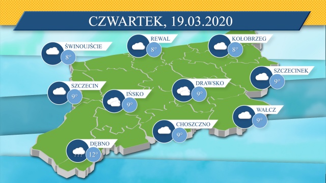 Temperatury od 8 do 12 stopni w skali Celsjusza. Pochmurno i deszczowo w całym regionie.