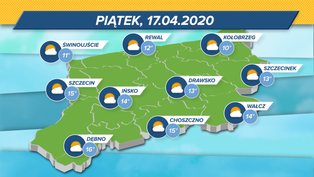 Temperatury w regionie będą utrzymywać się w granicach 10-16 stopni Celsjusza.