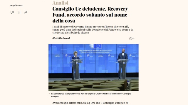 Włoska prasa dość krytycznie ocenia efekty czwartkowego szczytu unijnego poświęconego walce z gospodarczymi skutkami pandemii.
