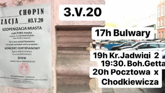 O godz. 17 na Bulwarach, o godz. 19 na ul. Królowej Jadwigi i Bohaterów Getta Warszawskiego, a o godz. 20 na ulicy Chodkiewicza rozpocznie się Szopenizacja miasta.