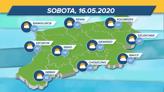 Temperatury w regionie będą utrzymywać się w granicach 13-16 stopni Celsjusza.