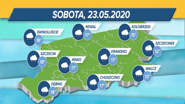 Deszczowo w całym regionie, a różnica temperatur między wschodem a zachodem regionu wyniesie sześć stopni. Czy kolejne dni przyniosą poprawę pogody