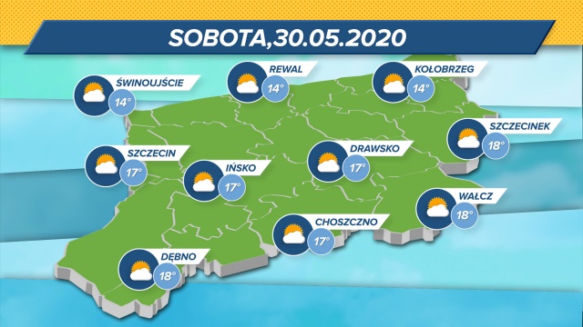 Temperatury w regionie będą utrzymywać się w graniach 14-17 stopni Celsjusza.