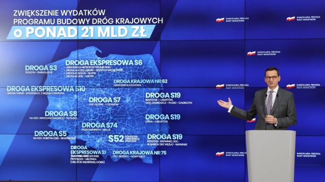 Premier Mateusz Morawiecki zapowiedział, że rząd przeznaczy na Program Budowy Dróg Krajowych dodatkowe 21 miliardów złotych.