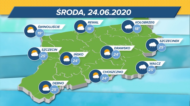 Zachód regionu słoneczny, na wschodzie więcej deszczu. Duże różnice temperatury w ciągu dnia, a kolejne dni coraz cieplejsze.