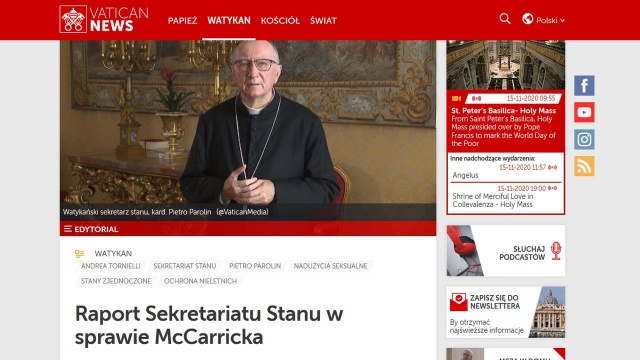 Watykański raport w sprawie Theodore039a McCarricka pokazuje, że były amerykański kardynał oszukał wiele osób, w tym świętego Jana Pawła II - uważają goście programu Minęła 20 w TVP Info.