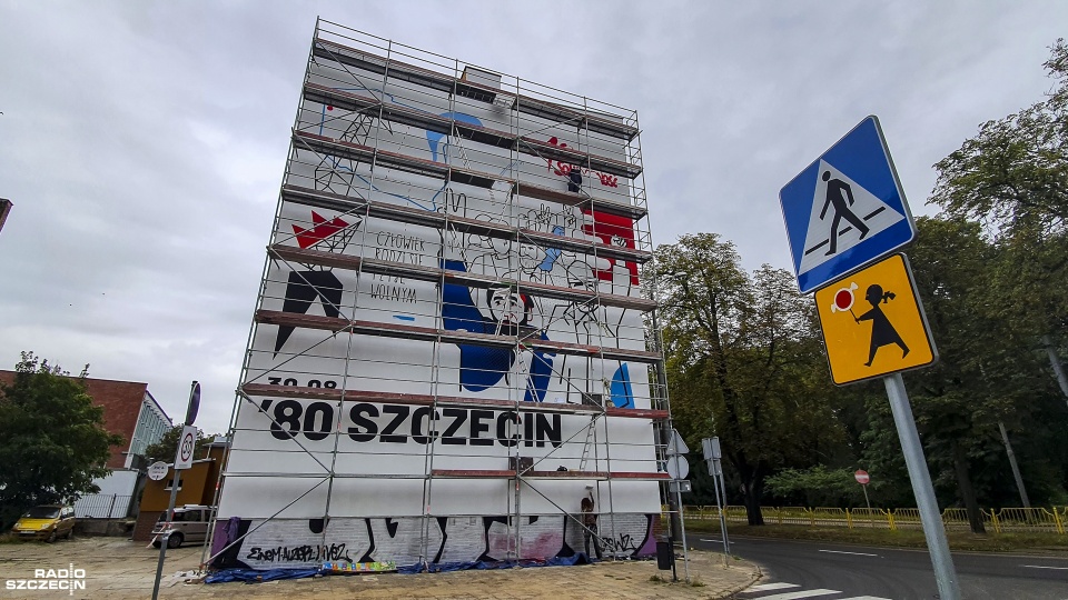 Uroczyste odsłonięcie nowego, szczecińskiego muralu nastąpi w niedzielę o godzinie 18. Fot. Wojciech Ochrymiuk [Radio Szczecin]