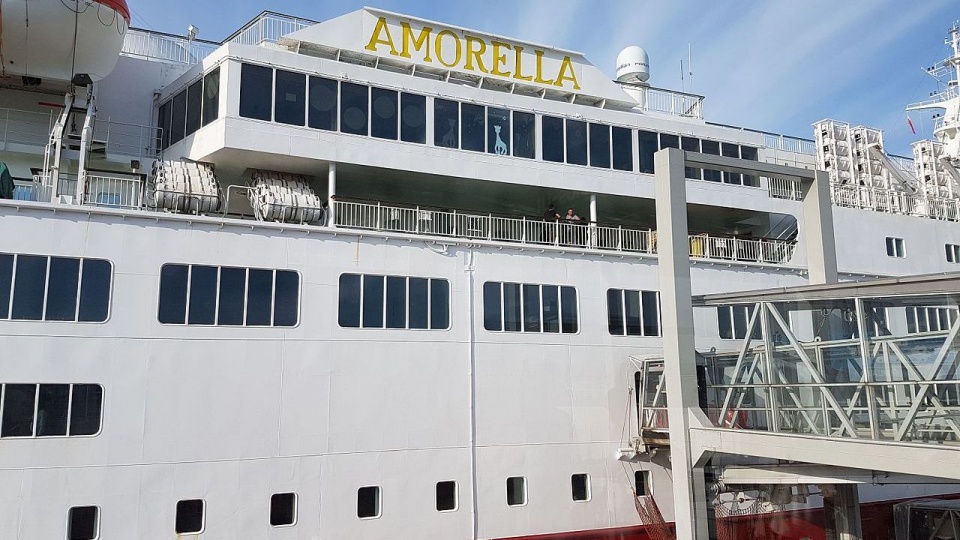 Prom Amorella należący do przewoźnika Viking Line płynął z fińskiego Turku do stolicy Szwecji, Sztokholmu. źródło: https://en.wikipedia.org/wiki/MS_Amorella