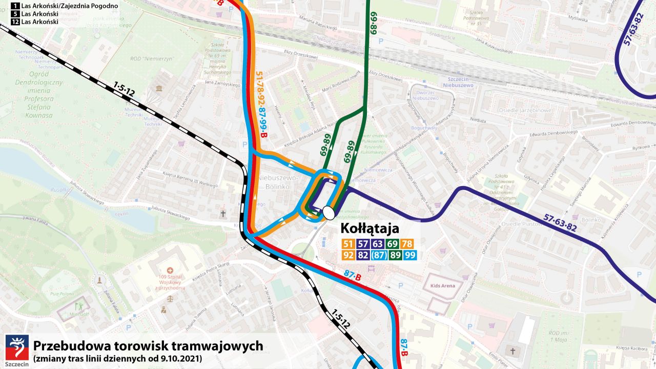 Od soboty zamknięta dla ruchu będzie część ulicy Kołłątaja w Szczecinie. Chodzi o odcinek od ronda Giedroycia do ronda Sybiraków.