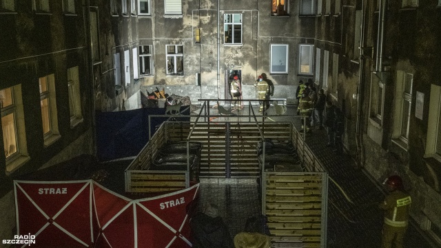 Fot. Wojciech Ochrymiuk [Radio Szczecin] Dwie ofiary pożaru w centrum Szczecina [WIDEO, ZDJĘCIA]