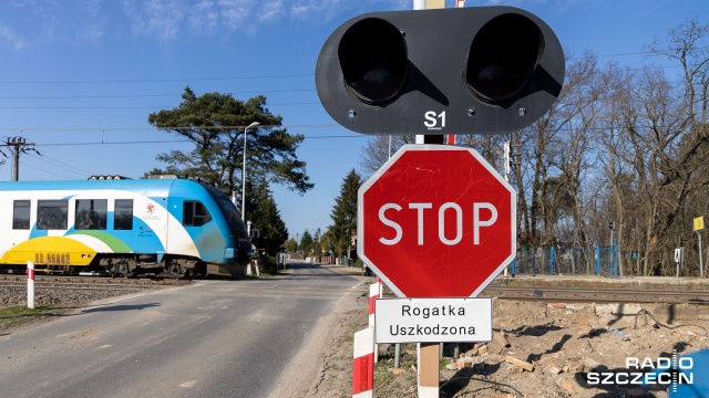 Prowadzone prace na przejeździe kolejowo-drogowym w Grzędzicach nie będą ograniczać ruchu pociągów. Fot. Robert Stachnik [Radio Szczecin] Remont w Grzędzicach, przejazd dla kierowców zamknięty [ZDJĘCIA]