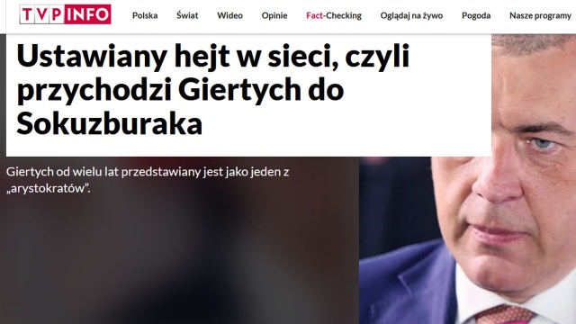 Za politycznymi atakami, jakie ukazywały się na facebookowym profilu Sok z Buraka, stoi też Roman Giertych - informuje portal tvp.info. Serwis opublikował zapisy rozmów między związanym z opozycją prawnikiem a administratorem strony Mariuszem Kozakiem-Zagozdą.