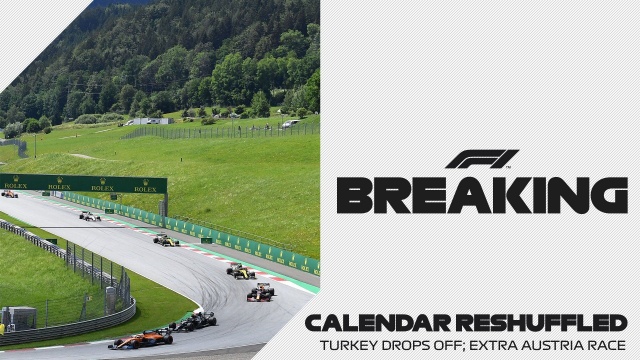 Zaplanowany na 13 czerwca wyścig Formuły 1 o Grand Prix Turcji został odwołany z powodu pandemii koronawirusa. Runda na torze Istanbul Park zastąpiła pod koniec kwietnia w harmonogramie mistrzostw świata GP Kanady.