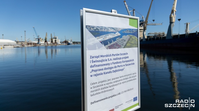 W szczecińskim porcie trwają prace budowlane, które mają przystosować nabrzeża do głębokości 12,5 metra.