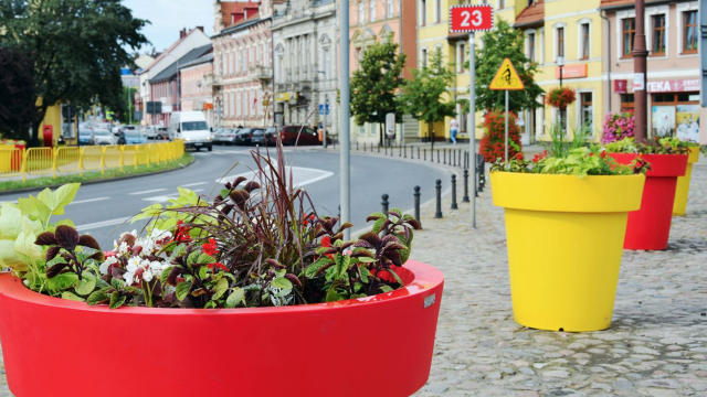 Kolejne donice z kolorowymi kwiatami ozdobiły Dębno.